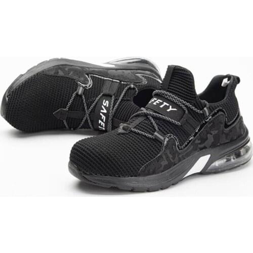 Steel Toe Shoes Mens Work Clothing Safety Boots Construction Breathable Weightlight Protective Working Shoes Man Safety Sneakers