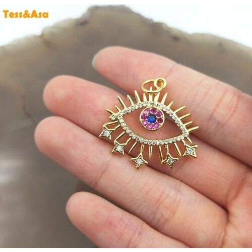 Evil Eye Pendant Necklace For Women Shiny Cubic Zircon Gold Horse Eye Pendant Delicate Star Pendant Jewelry Set Earrings Making