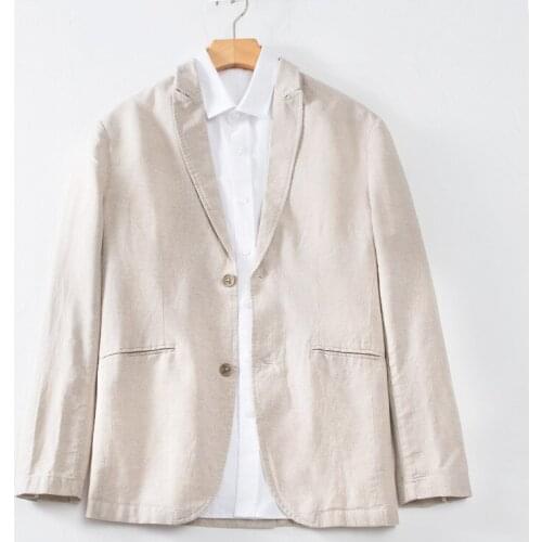 2019 new arrival fashion New Flax Casual Suit Cotton and linen Jacket Loose Large Thin Mens Blazers High-grade size MLXL2XL3XL
