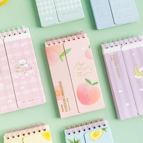 MINKYS Kawaii 80 Sheets Portable Foreign Languages Word Book Vocabulary Memory Study Notebook Japanese School Stationery