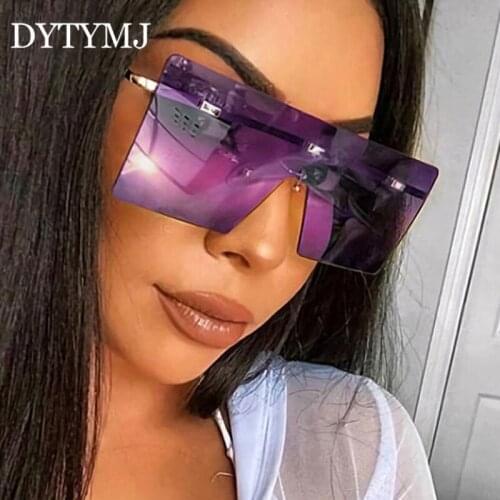 DYTYMJ Luxury Designer Sunglasses Women Square Oversized Sunglasses Women Rimless Sunglasses for Women Mirror Gafas De Sol Mujer