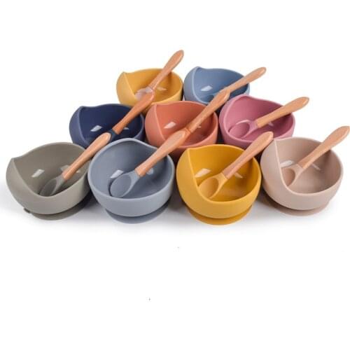 1 Set Silicone Baby Feeding Bowl Baby Dishes Non-Slip Crockery Silicone Feeding Bowl Tableware BPA Free for Baby Bowl Baby Plate