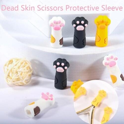 Cute Cat Paw Silicone Nipper Cover Protective Sleeve For Nail Cuticle Scissors Manicure Pedicure Tools Dead Skin Tweezers Cap C