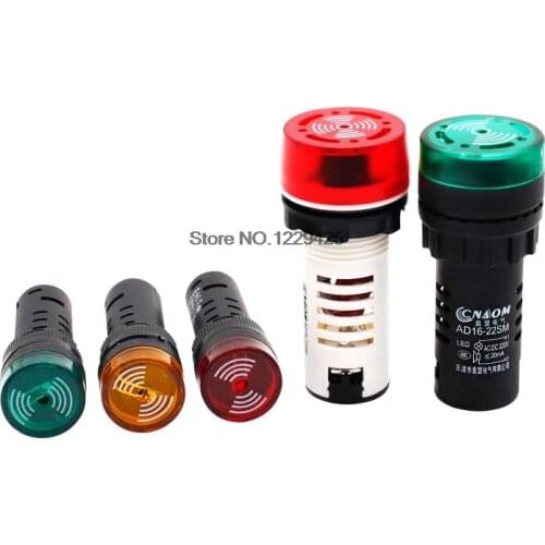 LED Indicator Pilot light,signal Light AD16-22SM 22mm Mechanical Buzzer With Indicator Switch