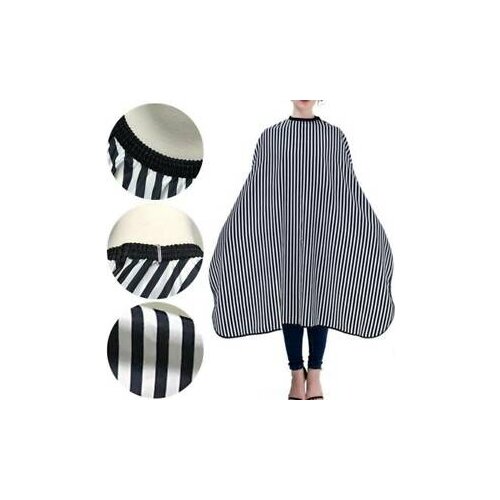 Adults Hairdressing Wrap Cape Black and White Stripe Waterproof Hair Dye Cape Barber Hairdressing Haircut Cover Cloth Wrap