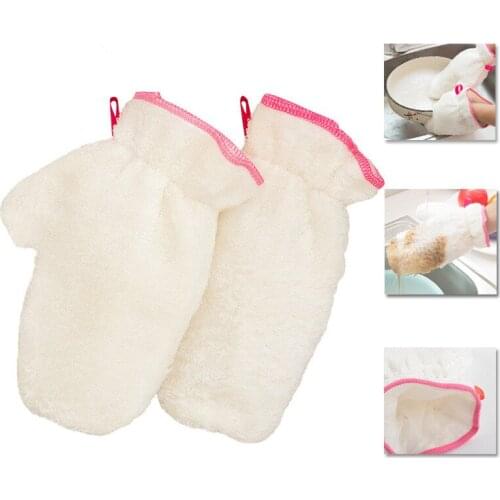 1pc Kitchen Clean Gloves Bamboo Fiber Waterproof Non -slip Oil Dishwashing Gloves Cleaning Hanging Magic Gloves Kitchen Tools