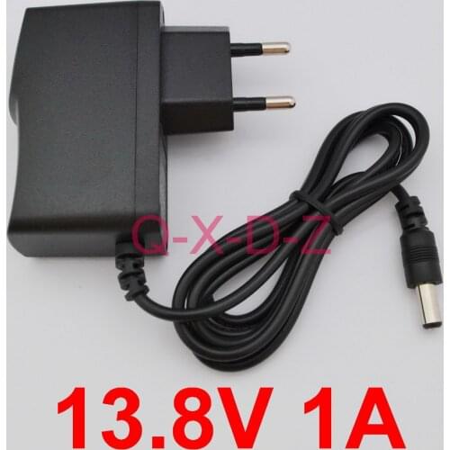 1pcs High quality 13.8V 1000mA 1A 5.5mmx2.1mm 13.8V1A Universal AC DC Power Supply Adapter EU Wall Charger For lithium battery