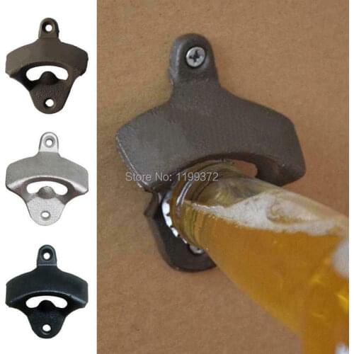 200pcs Wall Mounted Vintage Antique Bottle Beer Opener Hanging Wall Hook Beer Openers Mount Copper Cap Metal Retro with screws