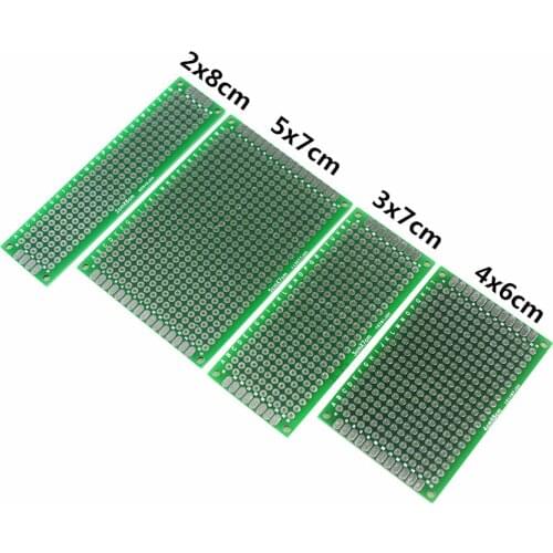 4pcs 5x7cm 4x6 3x7 2x8 cm 5*7 4*6 3*7 2*8cm Double Side Copper Prototype PCB Universal Board Cave Plate Circuit Board