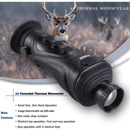 A6 Thermal Monocular Scope Night Vision IR Thermographic Camera 4 Color Palette Imaging Mode 384x288 Thermal Imager for Hunting