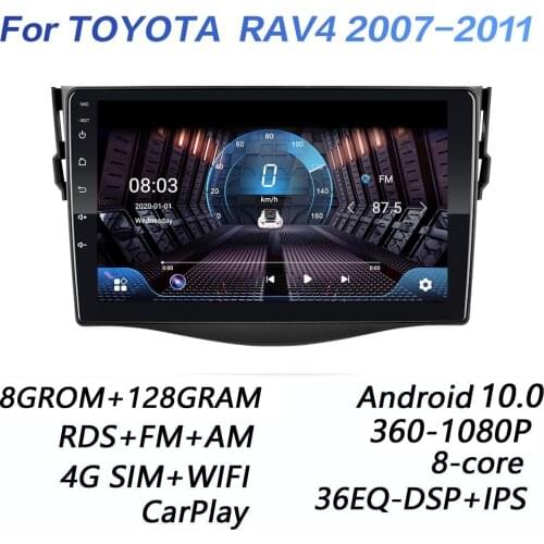 4G+64G DSP 2 din Android 9.0 4G NET Car Radio Multimedia Video Player for Toyota RAV4 RAV 4 2005-2013 WiFi carplay