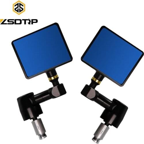 ZSDTRP Black 18mm Handlebar End Mirrors Square Custom Classic Side Mirrors Chopper Bobber Cafe Racer ATV Quad Rearview Mirrors