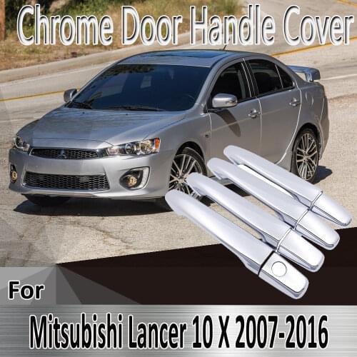For Mitsubishi Lancer 10 X EX 2007~2016 2008 2009 2010 2011 Stickers Decoration Chrome Door Handle Cover Refit Car Accessories