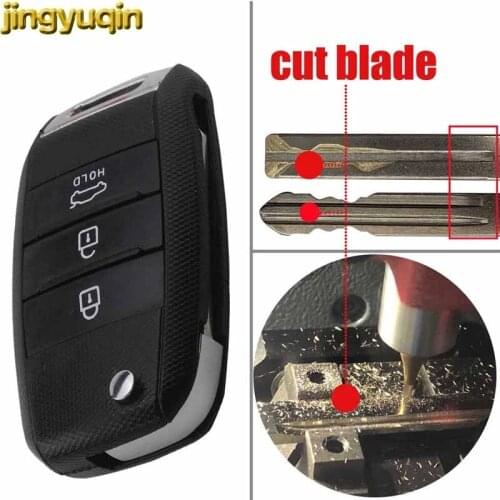 Jingyuqin Cut the Blade Flip 3 Button Remote Car Key Case Folding Cover Fob Shell Key Blank For KIA Carens Cerato Forte K2 K3 K5
