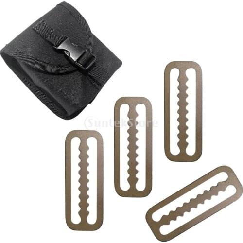 Scuba Diving Spare Weight Belt Pocket +4pcs 2" Weight Belt Webbing Keeper Retainer