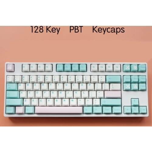 128 Keys Sublimation Keycaps OEM Height PBT Dye Attached Keycap For Cherry MX Switch Mechanical Frosted Feel Japanese Keycaps