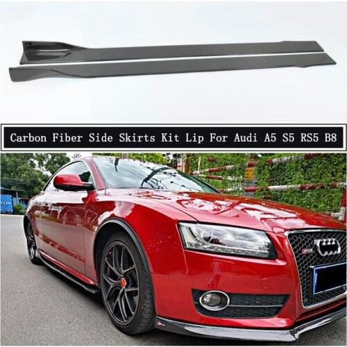 Carbon Fiber Side Body Skirts Kit Lip Splitters Trim Cover Spoiler For Audi A5 S5 RS5 B8 2008 2009 2010 2011 Car Accessories