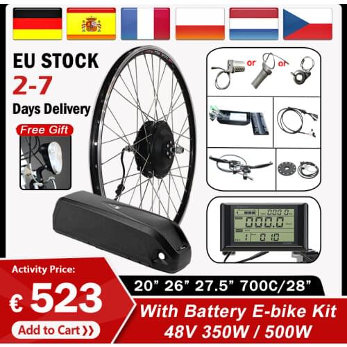 No Tax 36V 500W Ebike Conversion Hub Motor Wheel LCD/LED 12AH Lithium Battery ebike Front Rear hub Motor Wheel Conversion Kit