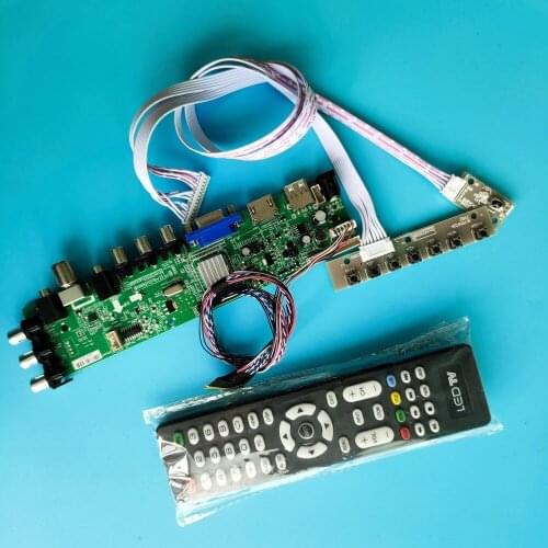 Kit For LP140WH2-TLA2/LP140WH2-TLB1 LED USB VGA TV board digital 1366X768 40pin HDMI remote DVB-T DVB-T2 Signal controller 14"