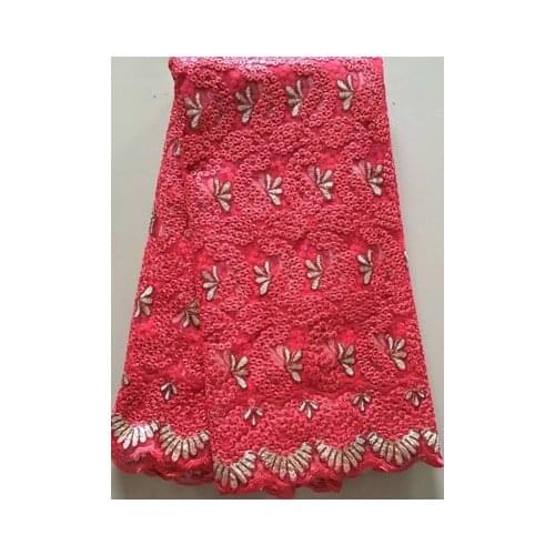 RED latest african laces 2020 african lace fabric high quality french lace fabric with stones 5yards net african fabric YLL2880