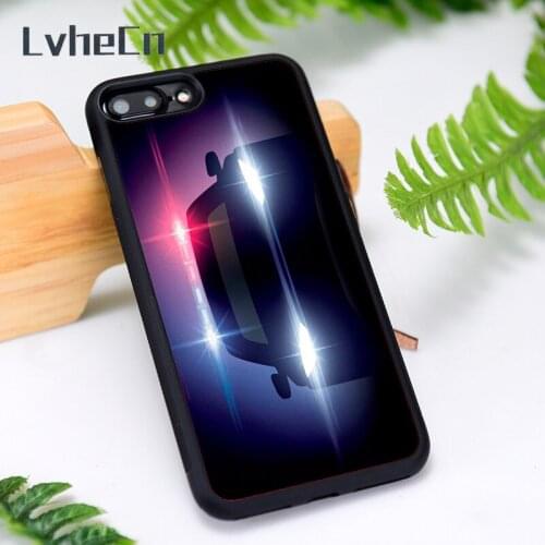 LvheCn Silicone Rubber Phone Case Cover for iPhone 6 6S 7 8 Plus X XS XR 11 12 Mini Pro Max Car Lights in Dark