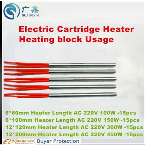 Free shipping Electric Cartridge Heater Heating Element 60pcs for different size show on pictures