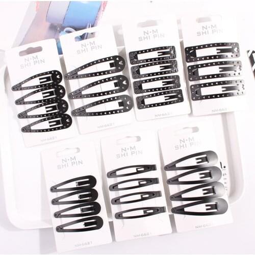 New arrival Fashion women black Hollow metal Hairpins hair accessories girls cute hairgrip girl basic Hair Side Clips