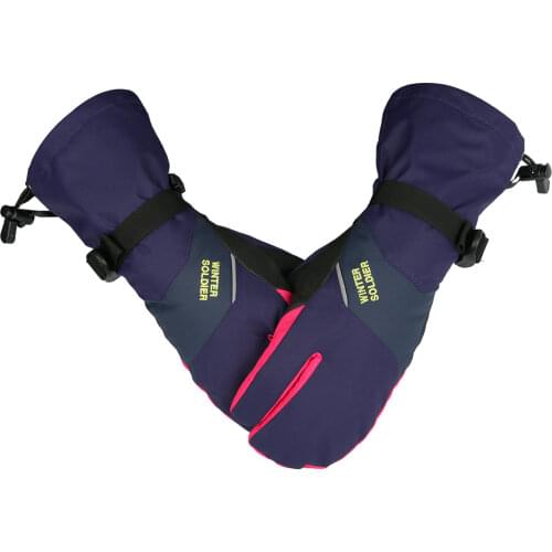 New Winter Snow Ski Mittens Men Women Black Pink Touchscreen Hand Protection 3 Fingers Waterproof Warm Skiing Snowboard Gloves