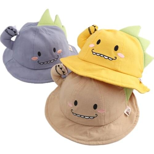 Baby Boys Girls Bucket Hat Novelty Cartoon Animal Wide Brim UV Protection Beach Hats Toddler Lovely Caps 1-3Y