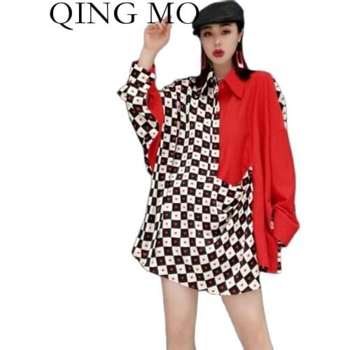 Блузки в клетку QING MO China At AliExpress