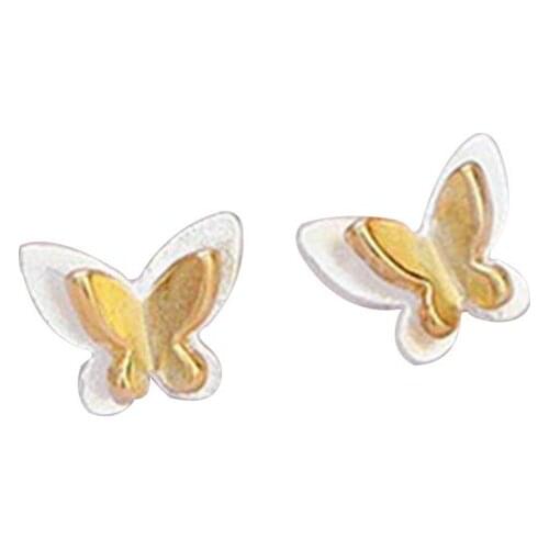 Romantic Double Butterfly Earrings For Women Tiny Smooth And Scrub Butterfly Stud Earrings Gifts