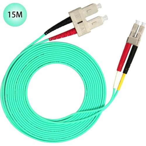 SC to LC 10GB Laser Optimized Multimode Fiber Patch Cable - OM3 - 15 Meter Free Shipping