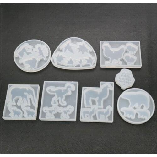 Diy crystal drop gel animal elephant chick camel dinosaur grape silicone mold handmade