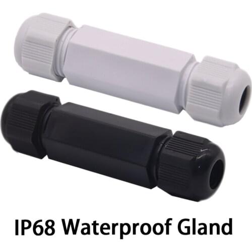 Waterproof Cable Gland PG13.5 Wire Double Butt Plastic Joint Black PG11 Cable Wiring Protection Outdoor lighting Connector