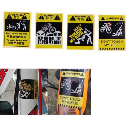DONT TOUCH MY BIKE Bicycle Waterproof Decorative Warning Sticker Waterproof Decal Cycling Accessories 40 x 53x 1mm