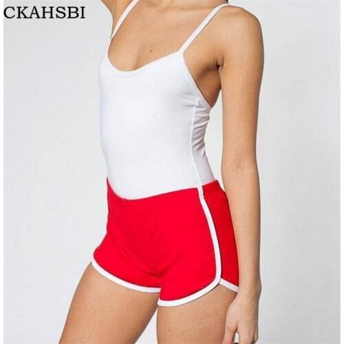 CKAHSBI Women Sport Fitness Yoga Shorts Yoga Skinny Sport Shorts Skinny Gym Short Running Casual Elastic High Waist Solid Short