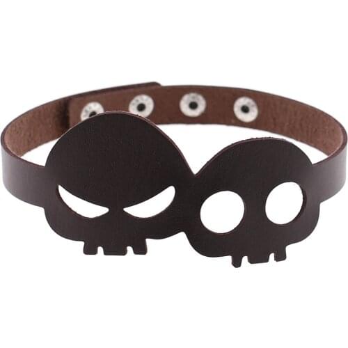 ZIMNO Harajuku Skull Silhouette Necklace Leather Sexy Collar Clavicle Chain Necklaces for Women Goth Chocker Gothic Jewelry Gift