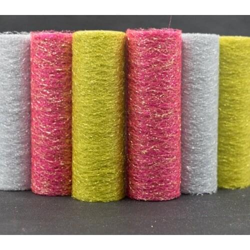 Gold Sliver Wire Tissue Tulle Roll Spool Craft Wedding Decoration Sparkly Glitter Tulle 15cm 5Yards Baby Shower Party Supplies