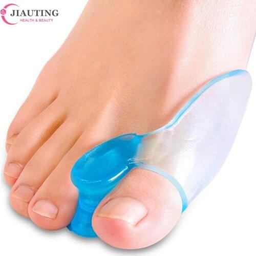 1Pair Blue Big Toe Separator Bone Corrector Straightener Soft Silicone Gel Foot Fingers Protector Bunion Adjuster Feet Massager