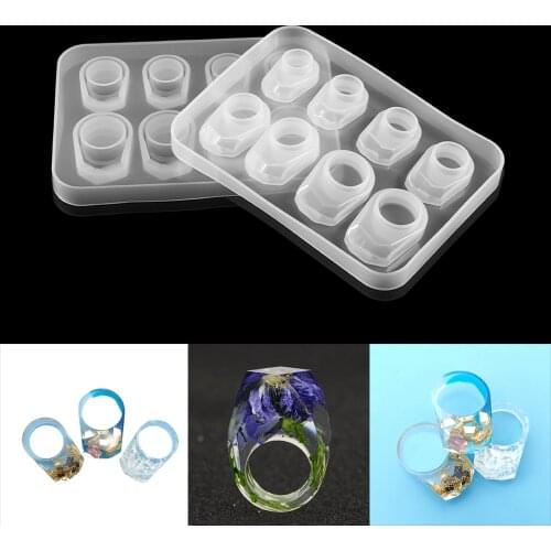 1pcs Crystal Epoxy Ring Silicone Mold UV Resin Molds Ring Jewelry Moulds For DIY Jewelry Accessories Epoxy Resin Tools