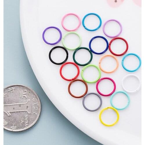 30pcs/Lot 10mm Metal DIY Jewelry Findings Open Single Loops Wholesale Colorful Single Circle Book Loops Jump Rings & Split Ring