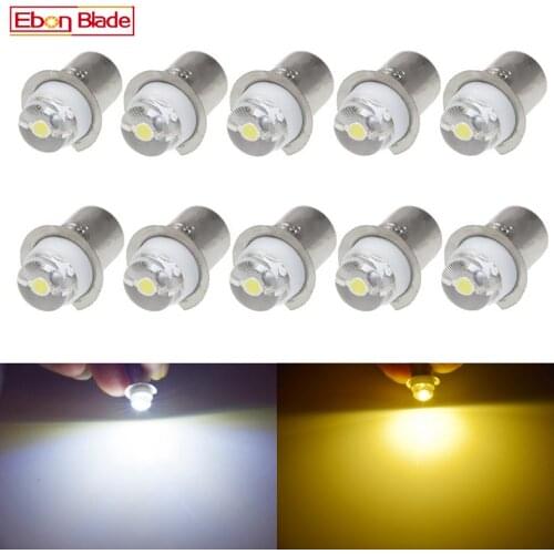 10Pcs P13.5S 0.5W LED Upgrade Bulb Light for Torch Flashlight Bike Work Lamp White 6000k Warm White 3V 4.5V 6V 12V 18V 24V DC