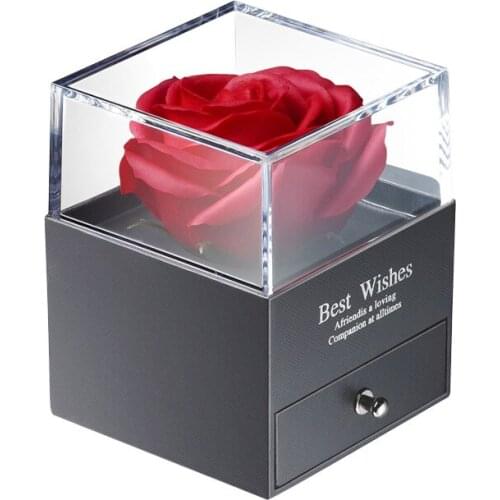 2pcsValentines Day Gift Box Ring Necklace Rose Flower Box Day Gift Box Flower Box Jewelry Box Ring box for marriage proposal