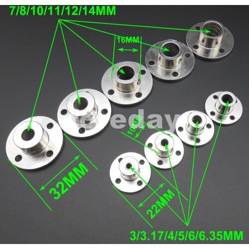 50PCS/100PCS NEW 3MM 3.17MM 4MM 5MM 6MM 6.35MM 7MM 8MM 10MM 11MM 12MM 14MM Rigid Flange Coupling Motor Shaft Coupler *FD368-376