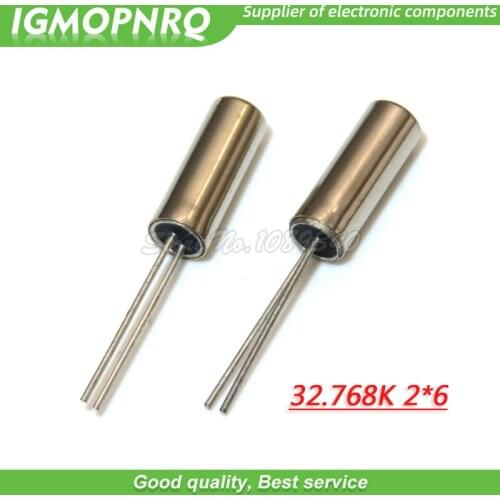 50pcs 2*6 32.768KHz Error 20ppm 32.768K 12.5pF Cylinder quartz resonator