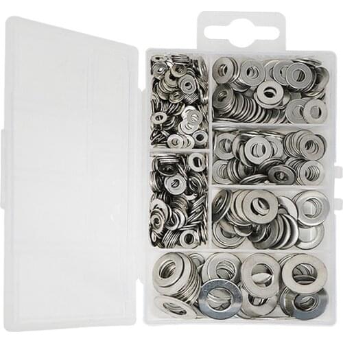 660 Pcs/Set M3 M4 M5 M6 M8 M10 Washer Spacers Stainless Steel Flat Washer Plain Gasket Spacers Kit Screw Bolt Fastener