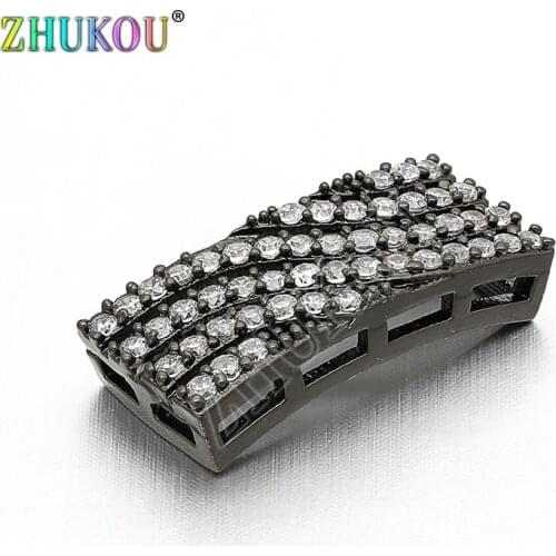 9*21mm Brass Cubic Zirconia Beads DIY Jewelry Bracelet Necklace Making, Model: VZ136