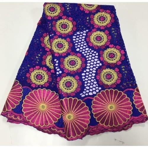 African Lace Fabric Latest Nigerian Swiss Lace Fabric High Quality Purple Cotton Swiss Voile Laces Switzerland For Women AM4776