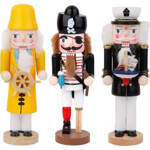 Assorted Wooden Handpainted Nutcracker Walnut Soldier Statue Xmas Decor Ornament