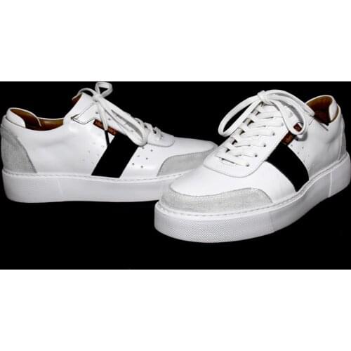 Handmade White & Black Leather Suede Sport Sneakers Extra Light EVA Soles, Mens Sport Casual Shoes, New Season Spring 2021